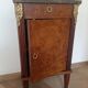 pretty Louis XVI Style bedside cabinet - 1 drawer - 1 Elm Burl marble tray door