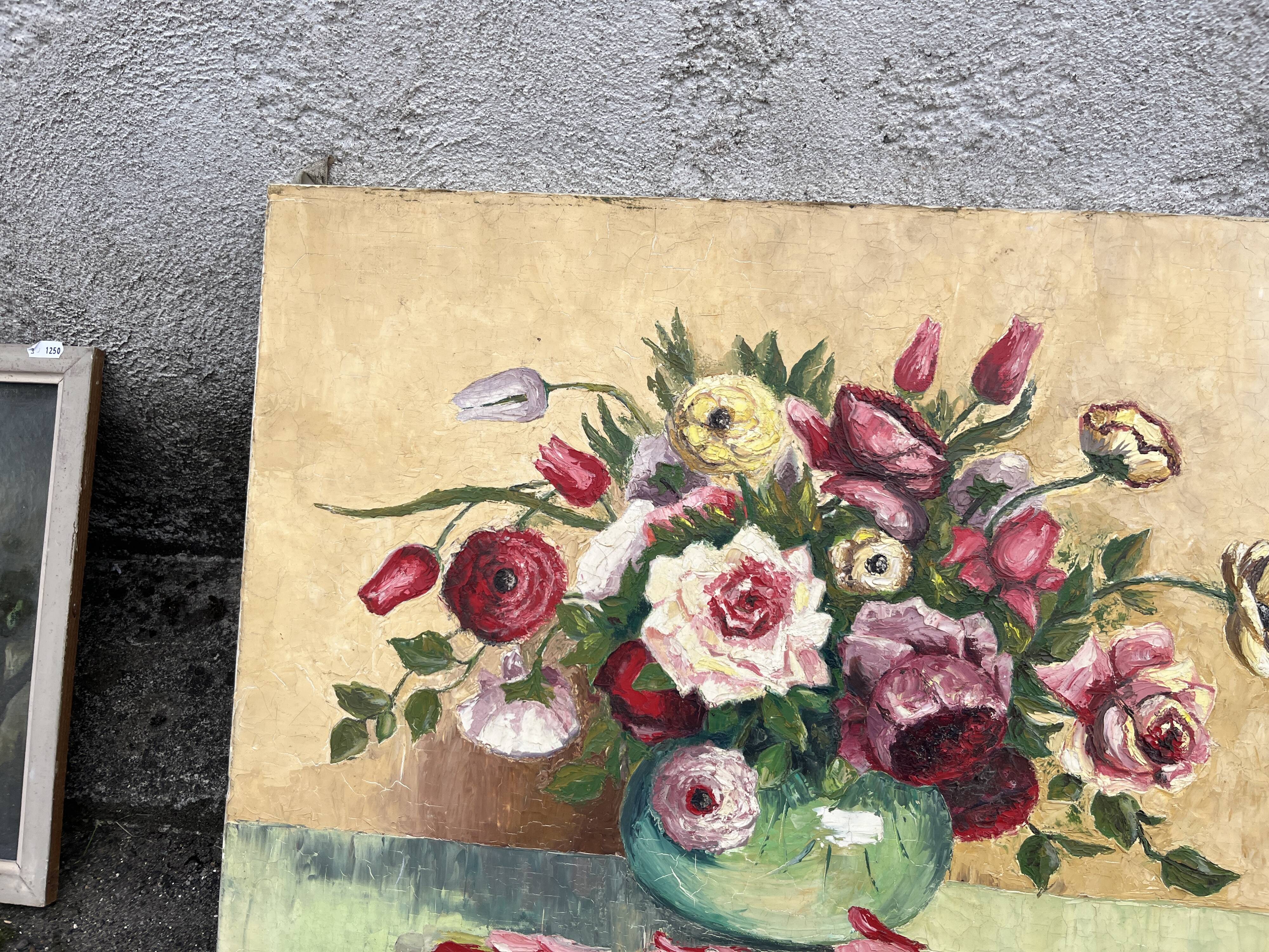 Magnifique Tableau fleurs dans un vase – huile sur toile