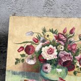 Magnifique Tableau fleurs dans un vase – huile sur toile