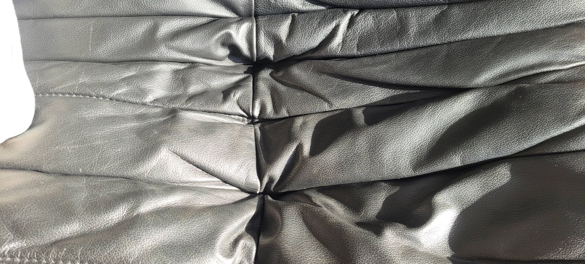 Togo black leather sofa 2 places by Michel Ducaroy for Ligne Roset in 1973