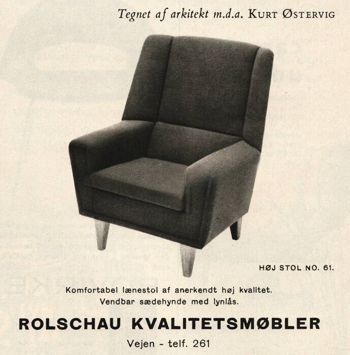 1970s, Danish armchair by Kurt Østervig for Rolschau Møbler, model 61.