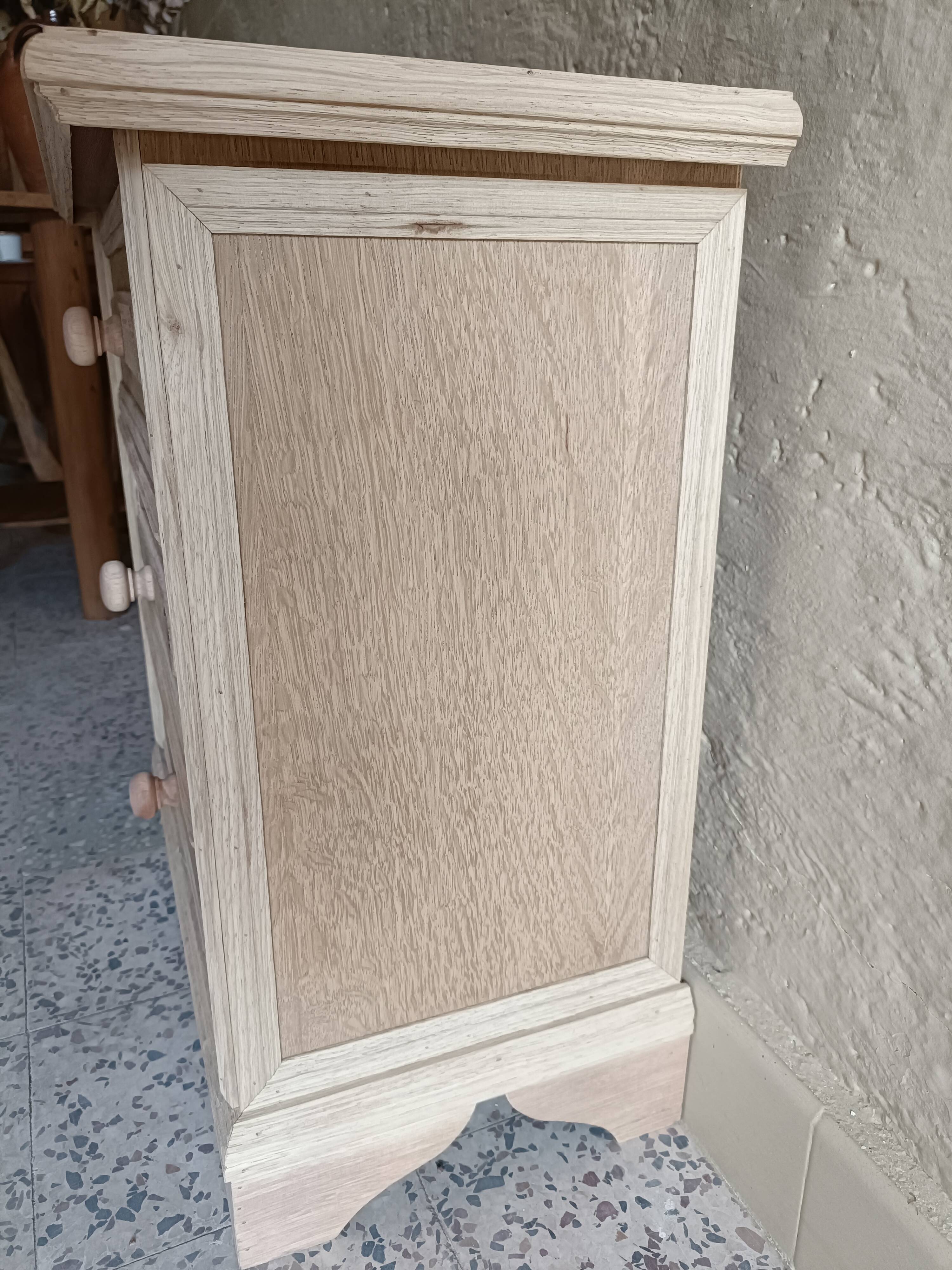 Renovated raw bedside table with 3 drawers