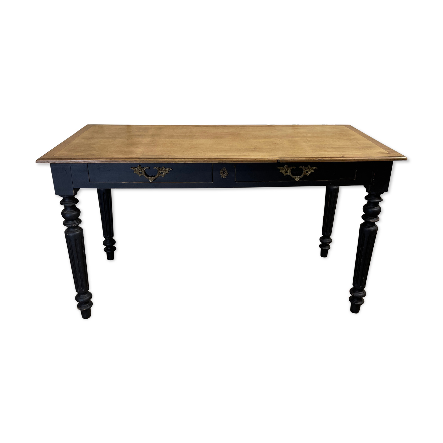 Desk 2 drawers patinated