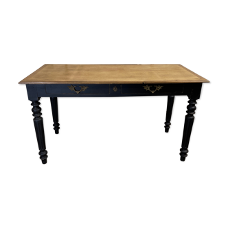 Desk 2 drawers patinated