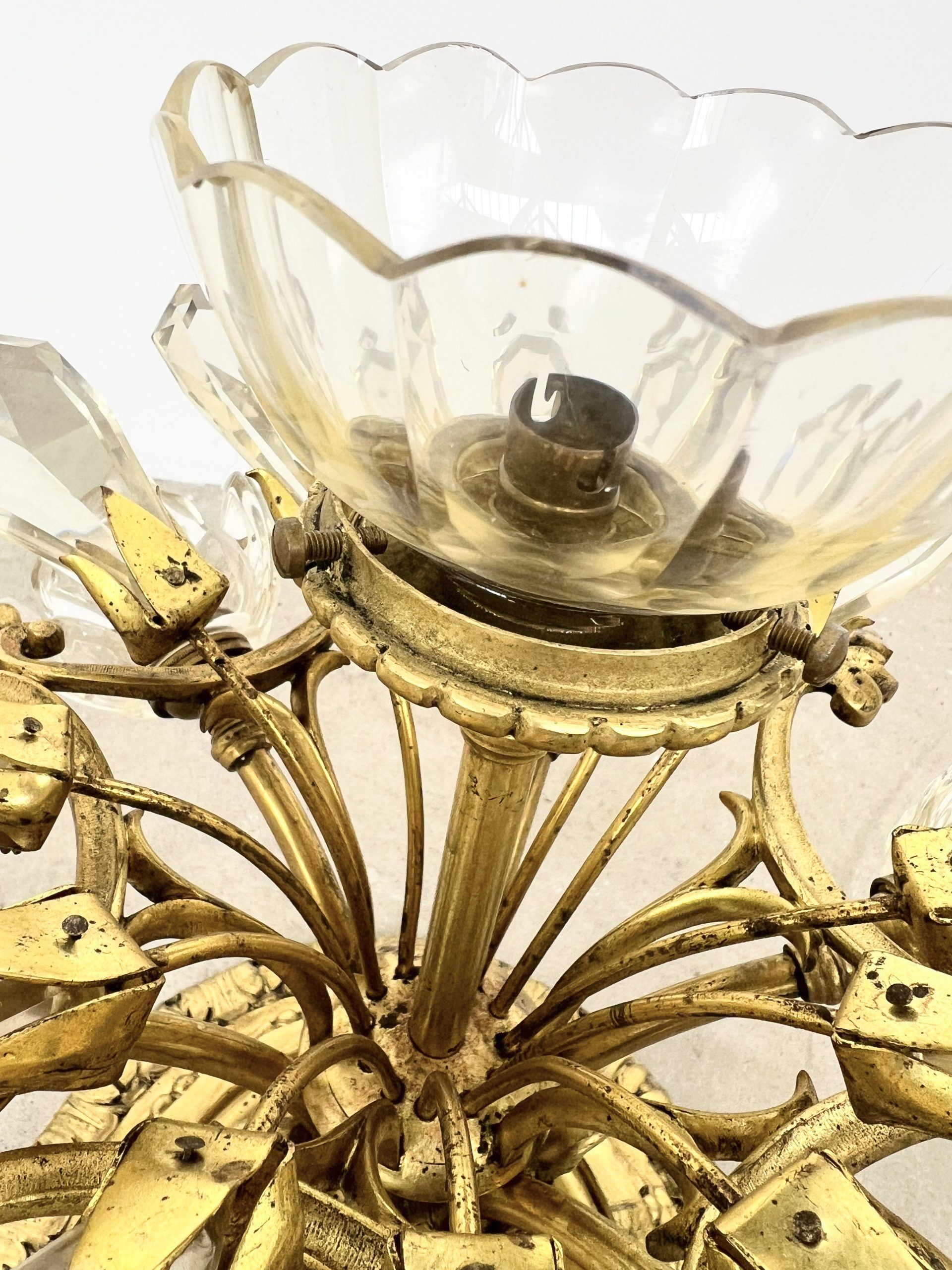 "Hot Air Balloon" Ceiling Light – Gilded Bronze & Crystal (7 Lights)