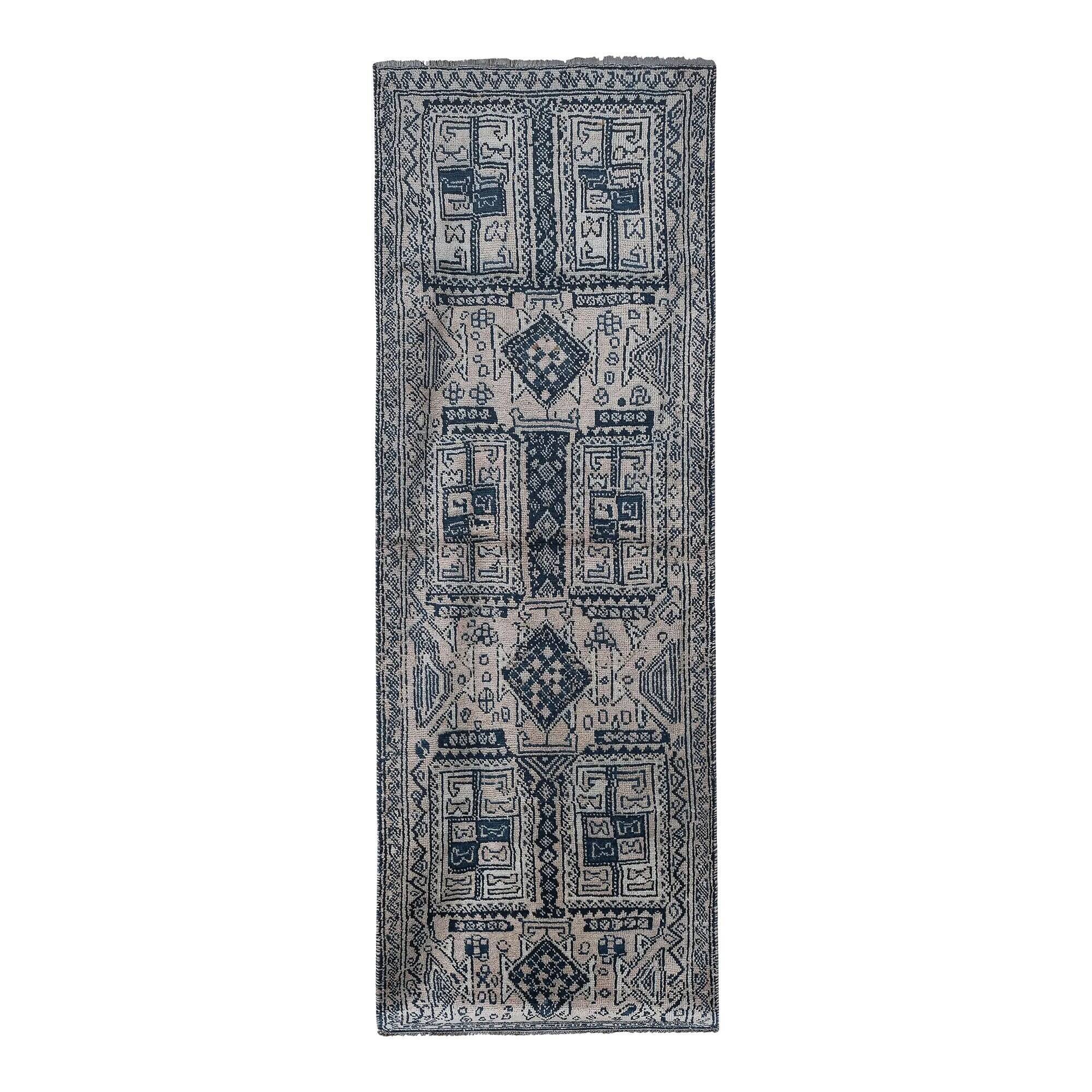 Vintage Turkish hallway rug 110x318 cm