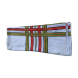 Large rectangular tablecloth with stripes on a vintage white background