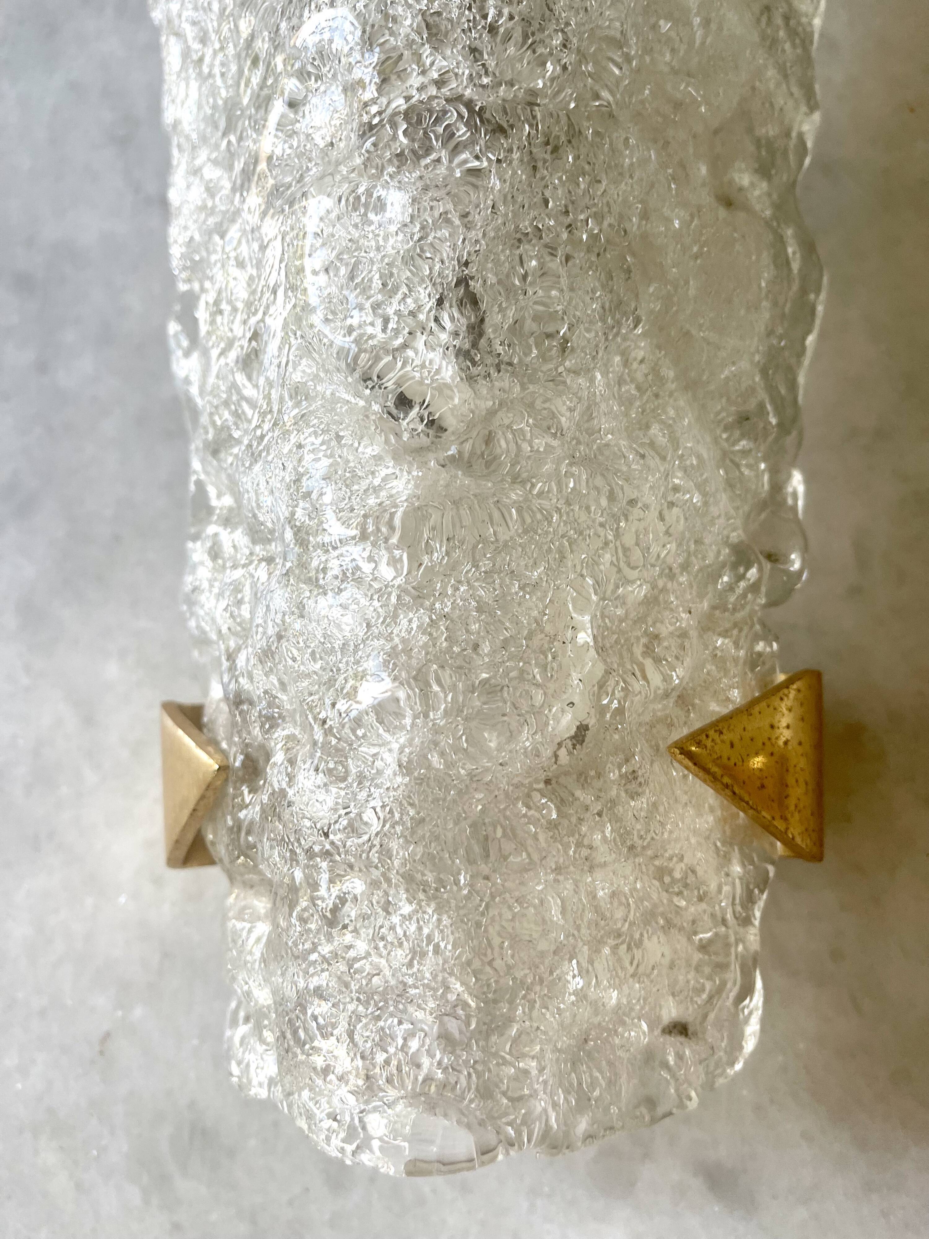 Arlus pair of Murano glass and brass wall lights