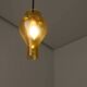 Yellow glass pendant lamp with bubbles
