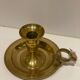 Large vintage brass cellar rat hand candlestick
