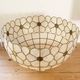 Vintage XXL pendant light in mother-of-pearl and brass