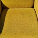 Armchair of the 70s velvet base sleigh in solid mahogany