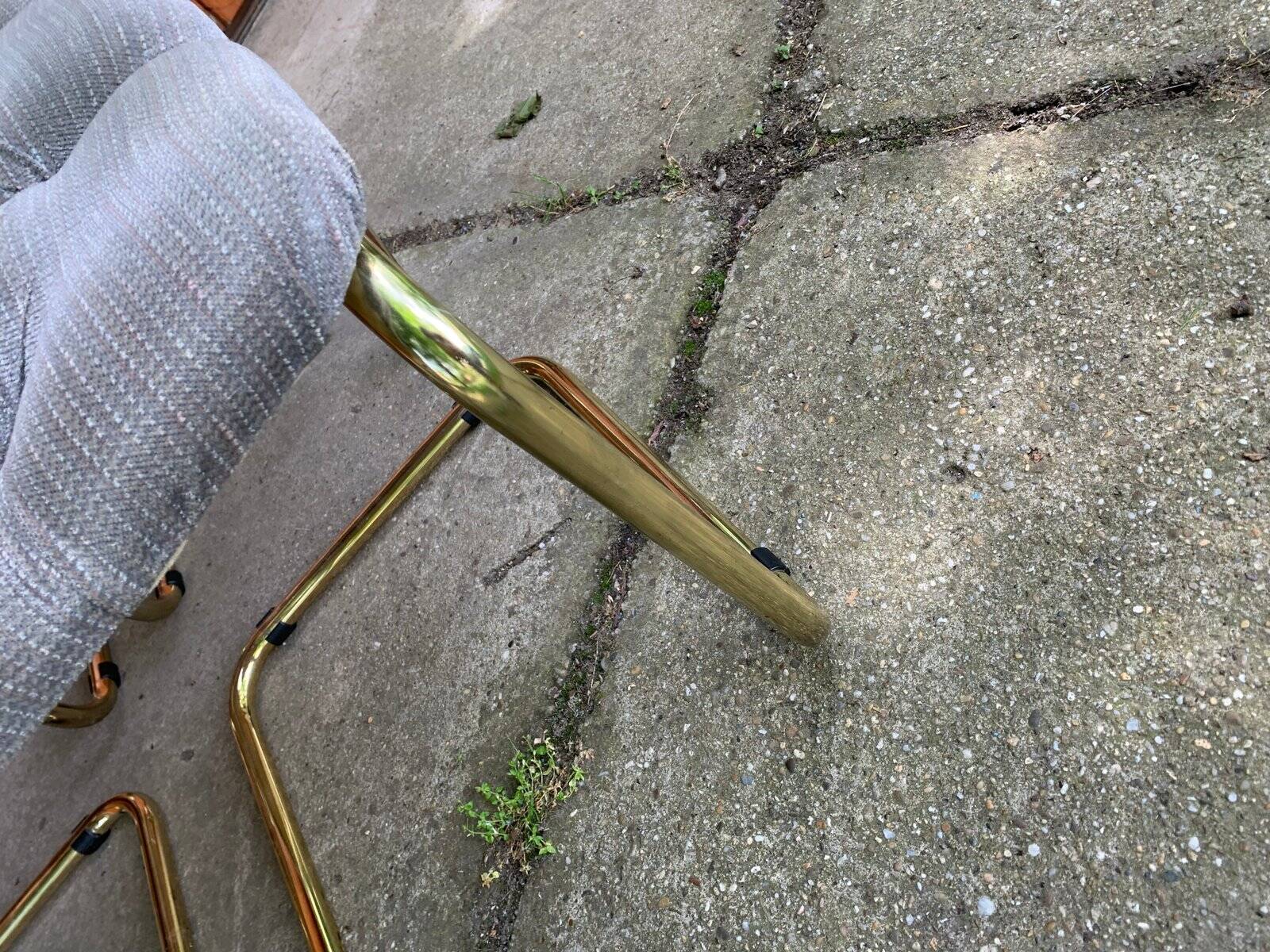 Vintage Italian dining chairs in brass, 1970s, set of 4