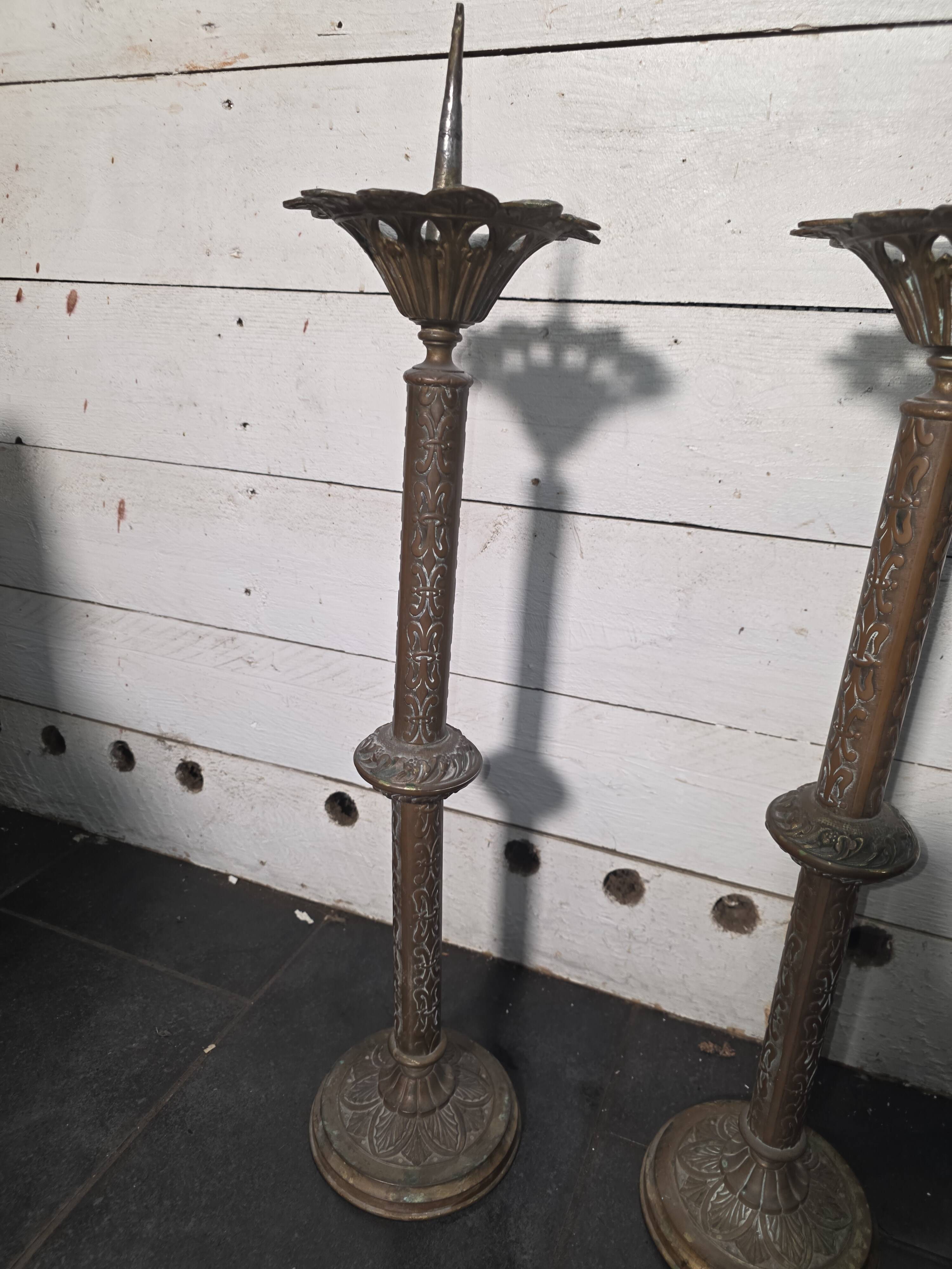 Pair of old candlesticks