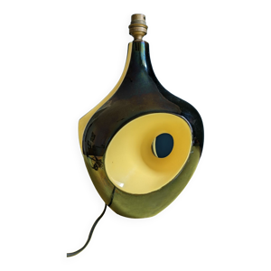 Pied de lampe en céramique jaune