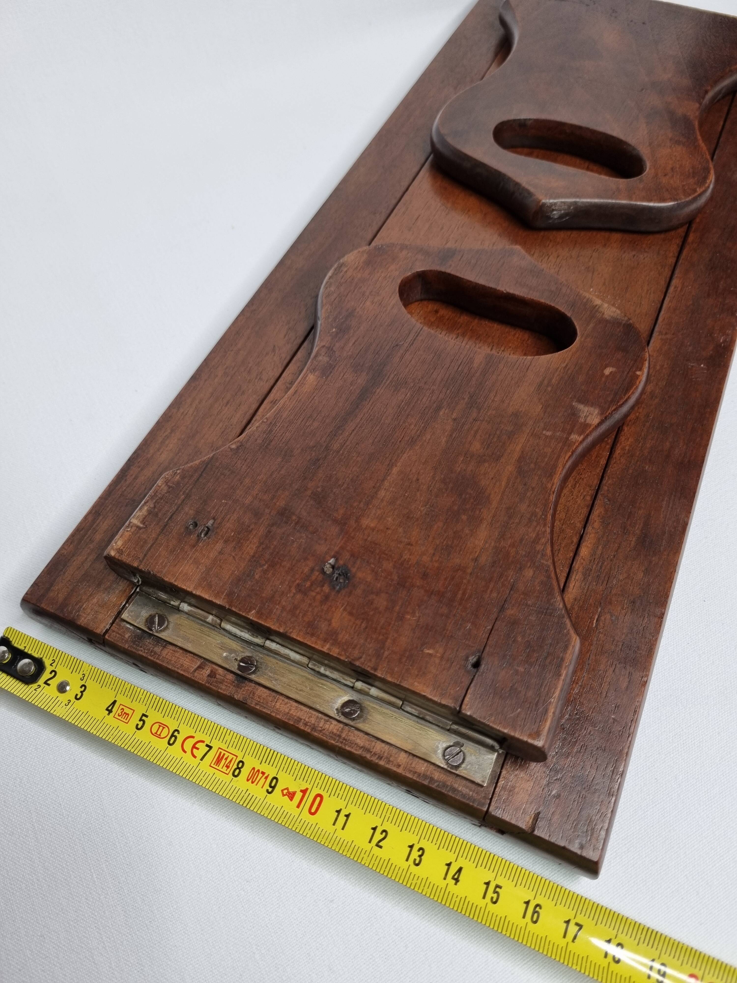 Serre-livres en bois massif à glissière, pliant, 1900