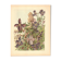 Gravure Art nouveau 1896 - Clématites et statue de lion - Illustration