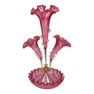vase épergne en verre - tulipier