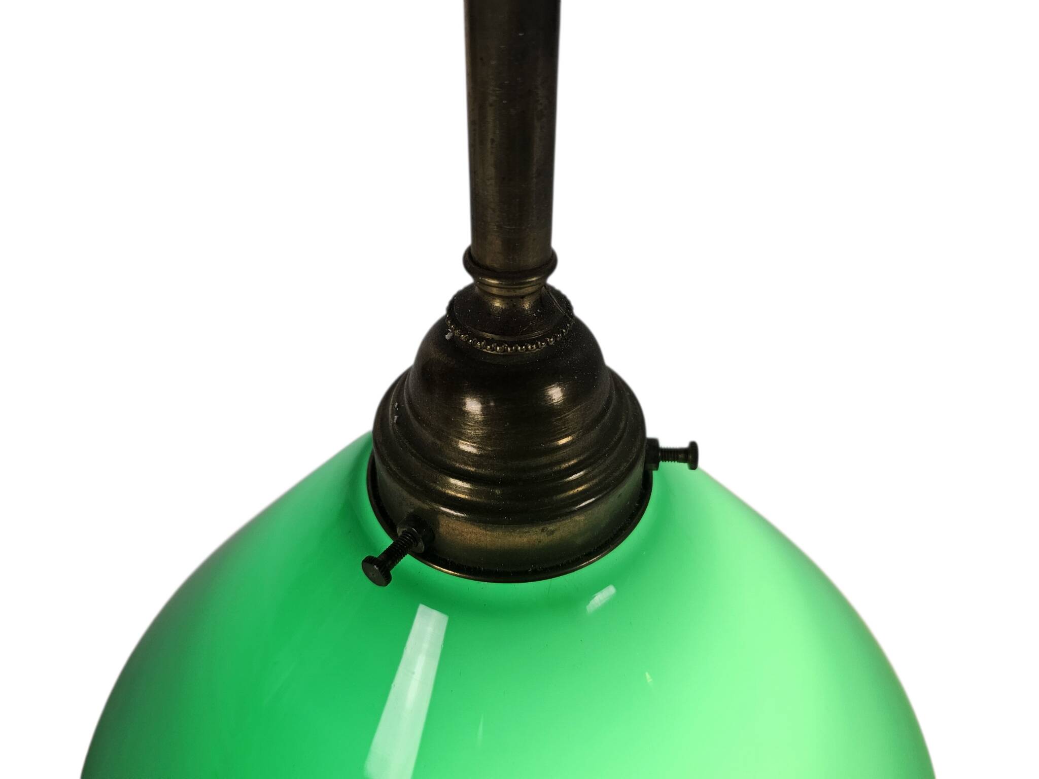 Vintage pendant lamp – billiard lamp – opaline glass – brass – 1960s