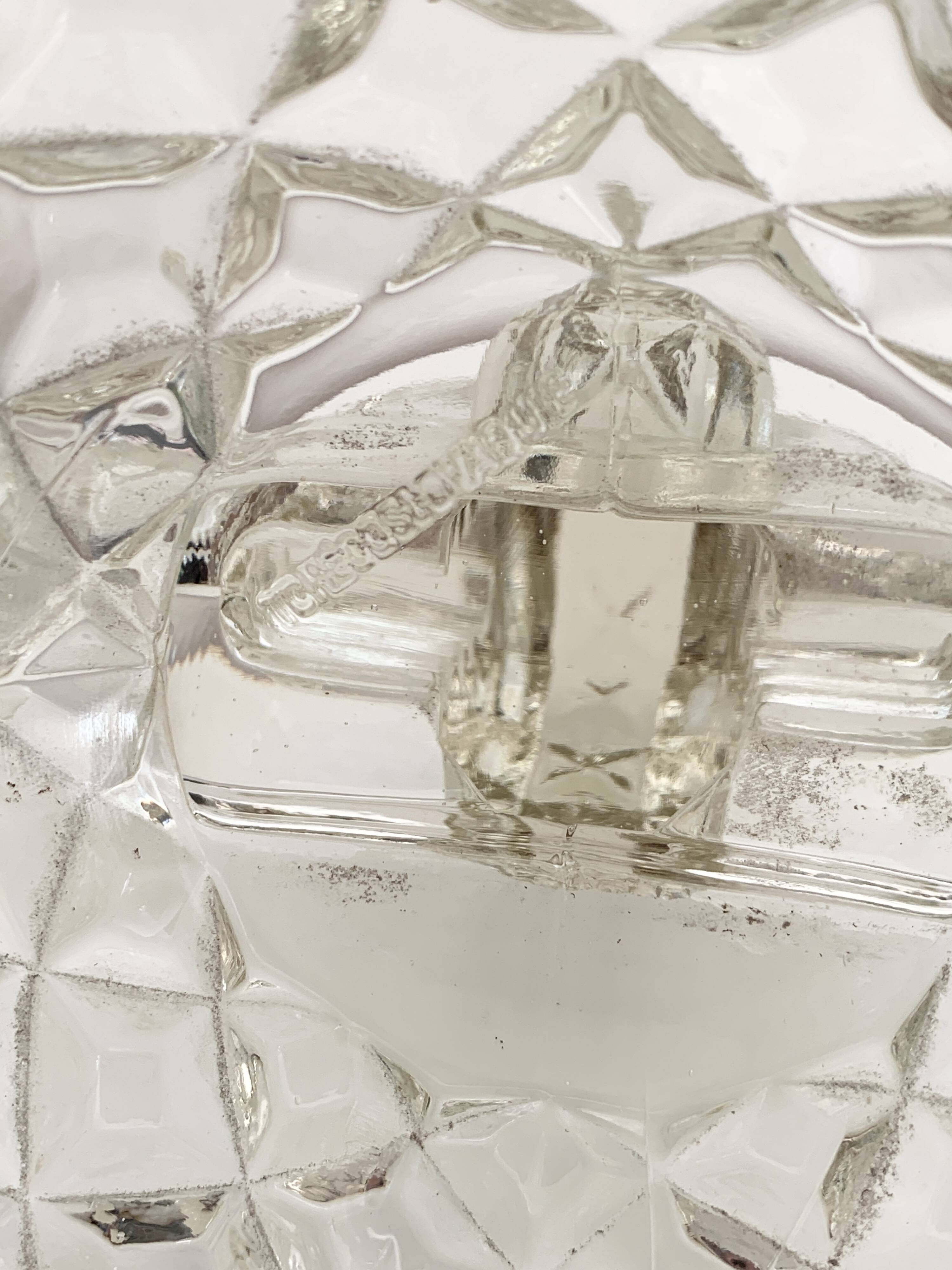 Czechoslovak moulded glass candlestick