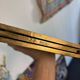 Vintage 1900s triptych barber mirror JB gilt burgundy - 30 x 67 cm