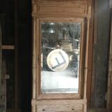 Pine wardrobe with mirror 1900s