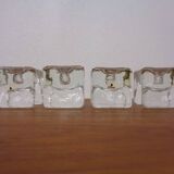 Finnish Ice Glass Candlesticks by Timo Sarpaneva for Juhava, 1970s, Set of 4
