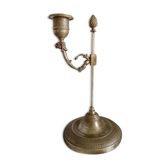 Brass candle holder with high adjustable