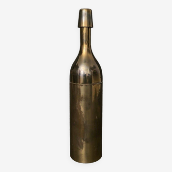 Italian modernist bottle shaker gold metal 1970 strainer