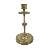 Chiseled brass candle holder