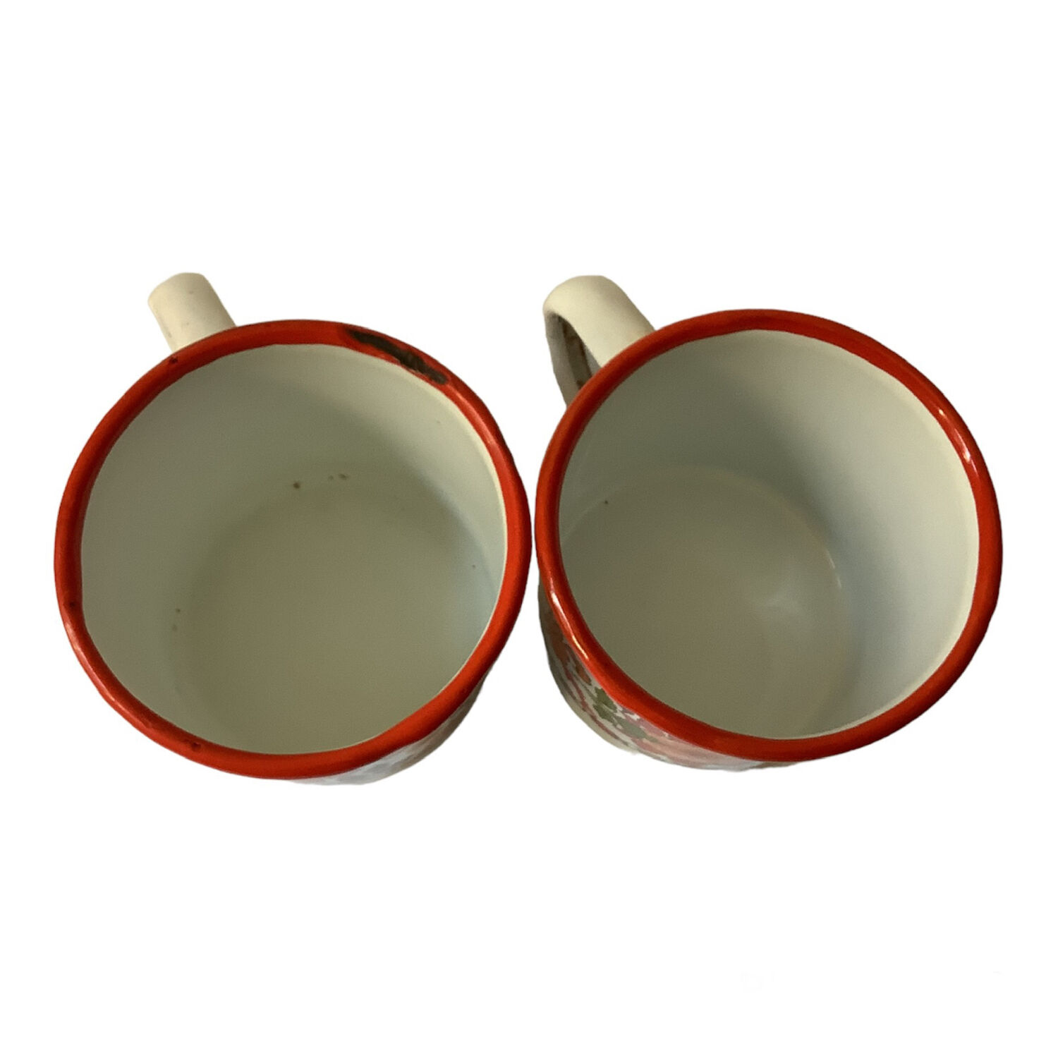 2 vintage sheet metal mugs