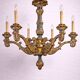 Lustre en bois Venitien de château, sculpté et doré, style baroque