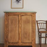 Restored Parisian Buffet – Wood & Sage-Colored Paint