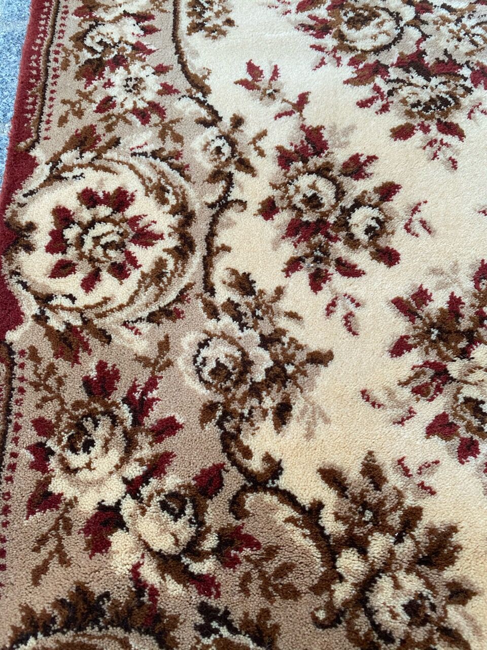 Aubusson-style mechanical carpet in 67x135 cm wool