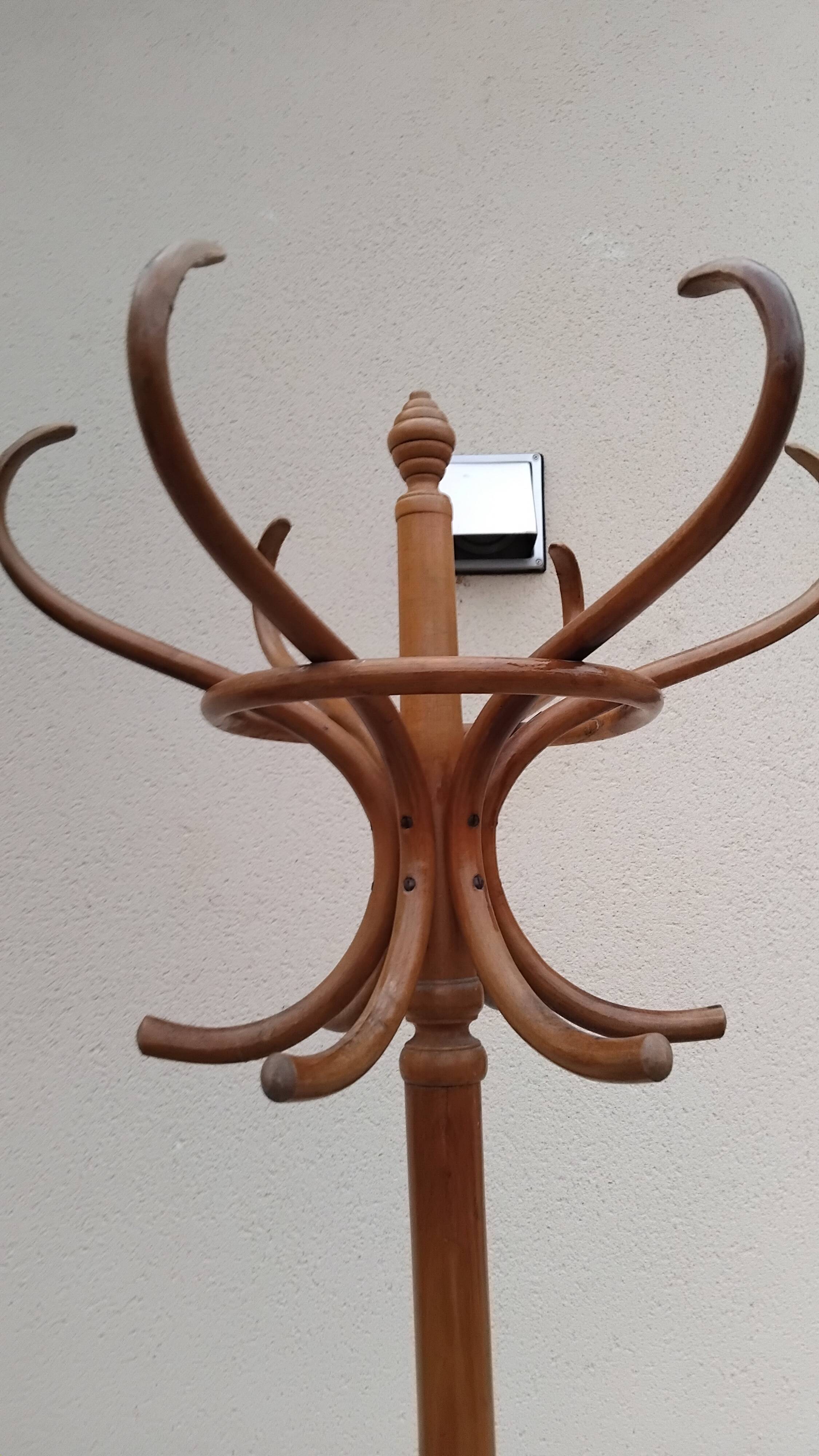 Antique parrot coat rack signed THONET