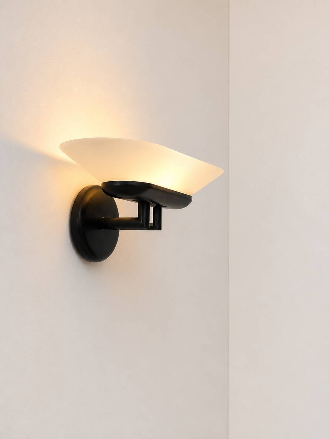 Vintage wall lamp glass and metal Italy 1970 model Jill by Arteluce