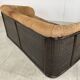 Vintage wicker and leather sofa set 1960s