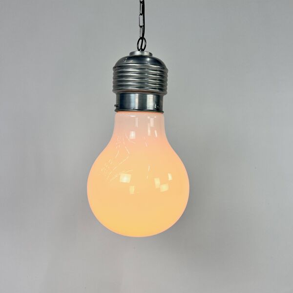 Lampe à suspension vintage ampoule surdimensionnée par nuova elleluce, 1970
