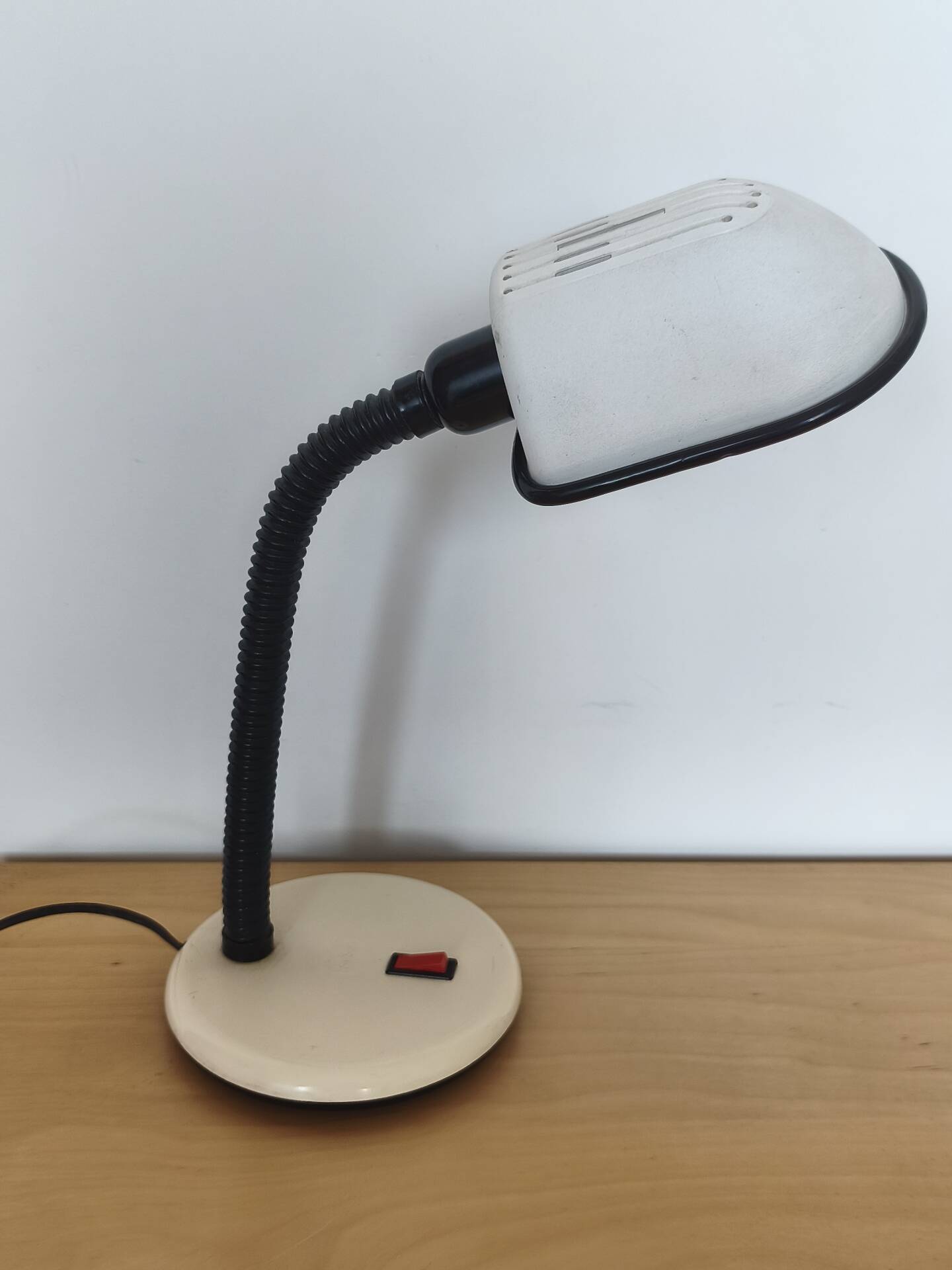 Lampe bureau blanche noire  bras articulé vintage