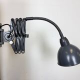 Dark Grey Industrial Scissor Wall Lamp from Elektroinstala, 1960s