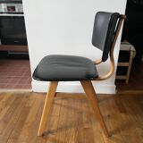 Chair with compass legs in solid wood