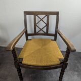 Pair of brutalist spool chairs