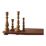 Scandinavian Wooden Candleholders, Set of 4