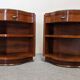 Pair of Art Deco amboyna burl bedside tables circa 1920
