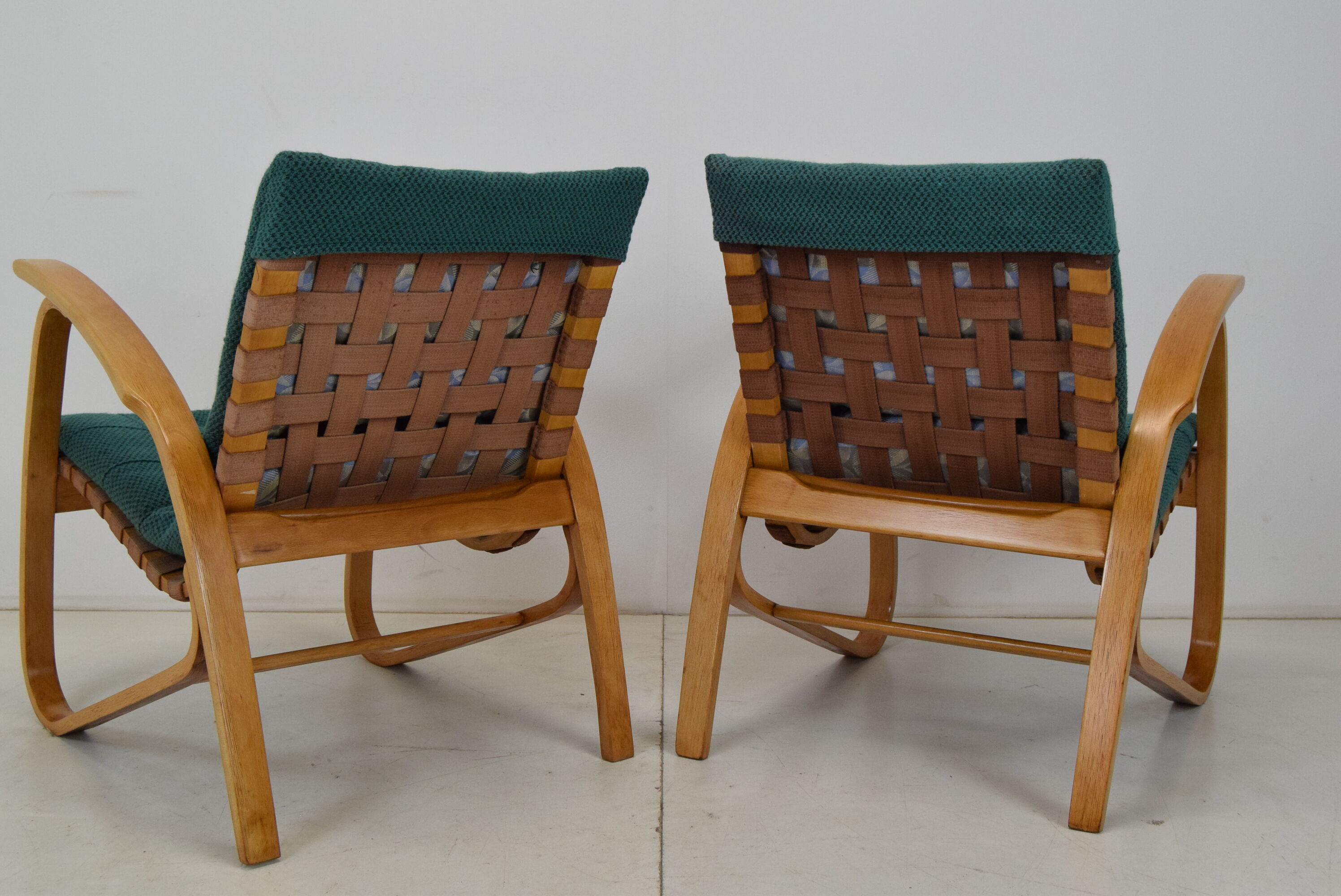 Pair of Bent Beechwood Armchairs,Design Jan Vaněk,1930's.