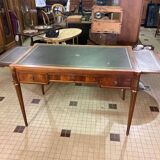 Louis XVI type desk in cherry wood and leather