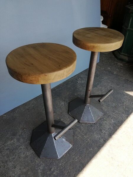 2 bar stools bistrot 1960