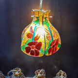 Glass pate suspension lamp