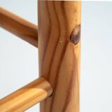 2 vintage chairs in pinewood with braided seat, 1970s