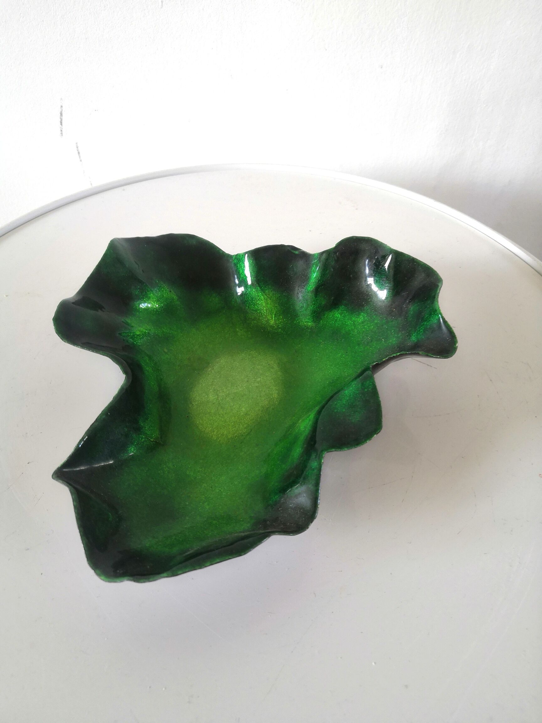 Empty pocket enamels signed Restoueix Limoges design 70s